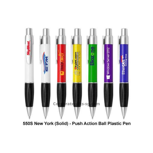 550S New York (Solid) - Push Action Ball Plastic Pen, Promotional Gifts, Promotional Gift, Singapore